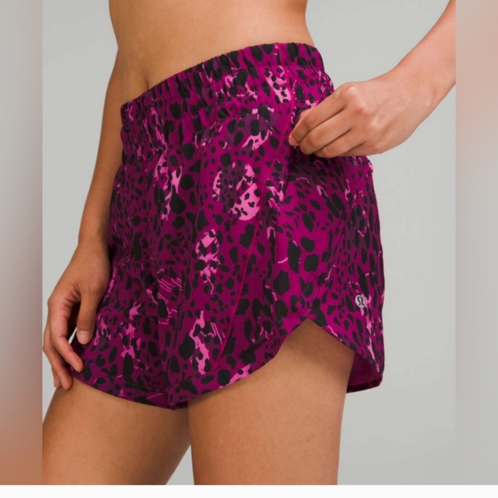 Major ISO, lululemon track that magenta cheetah print shorts.